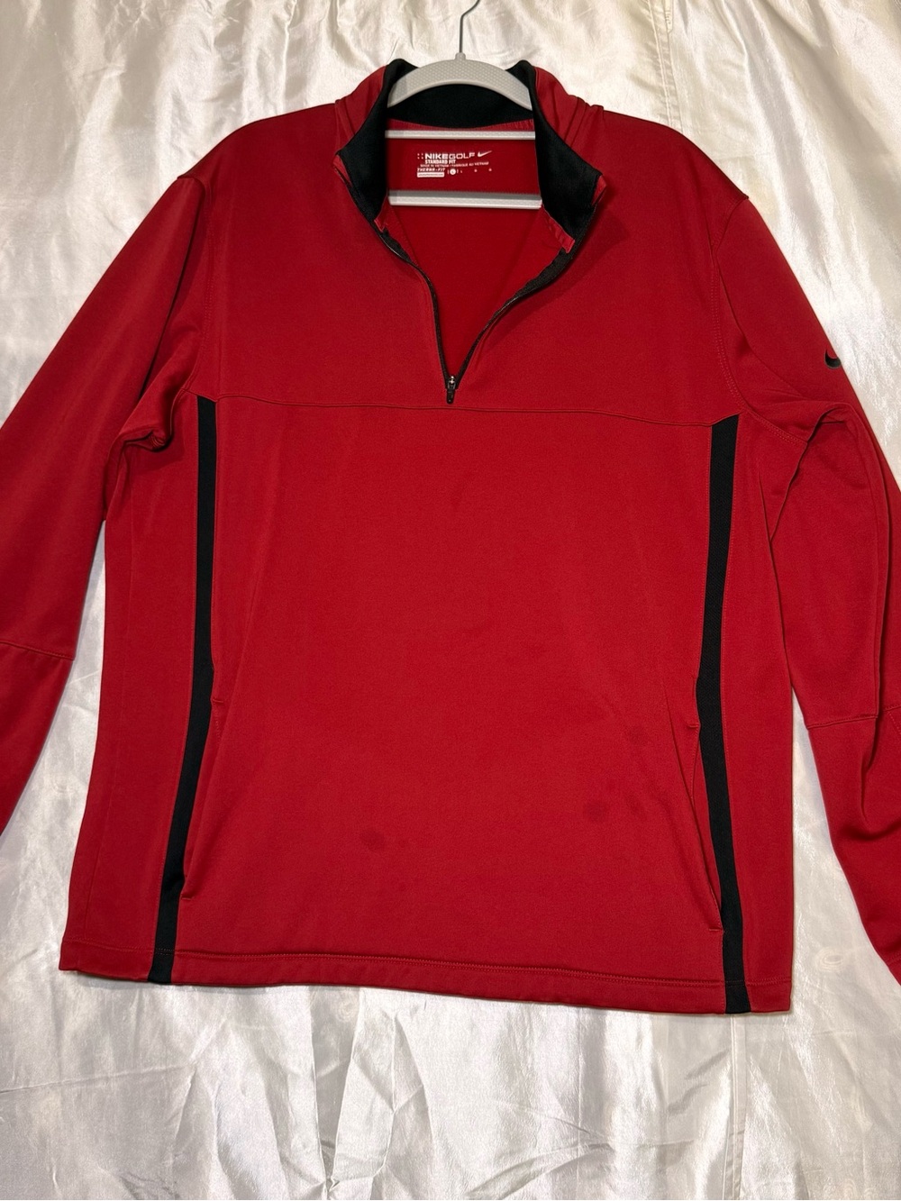 Nike Golf Men's Tour Performance 1/4 Zip Therma-fit Pullover Size XL Red & Black